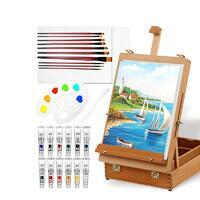 Без бренда «Набор подарочный «Две картинки» 27 предметов: этюдник 35 см из бука, краски акрил 12x12 мл, 2 холста 22x30 на мдф, 10 кистей, мастихин, палитра» в Ульяновске в интернет-магазине Без бренда «Набор подарочный «Две картинки» 27 предметов: этюдник 35 см из бука, краски акрил 12x12 мл, 2 холста 22x30 на мдф, 10 кистей, мастихин, палитра» в Ульяновске