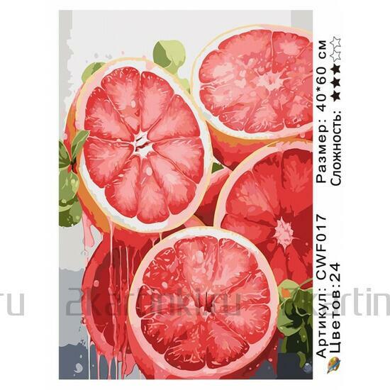 Картина по номерам 40x60 Натюрморт с грейпфрутами