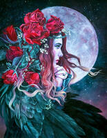 Без бренда «Девушка с розами в волосах на фоне луны» в Ульяновске в интернет-магазине Без бренда «Девушка с розами в волосах на фоне луны» в Ульяновске