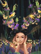 Без бренда «Темноглазая девчонка с цветами и птицами в волосах» в Ульяновске в интернет-магазине  Без бренда «Темноглазая девчонка с цветами и птицами в волосах» в Ульяновске