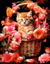 Без бренда «Рыжий котенок в корзине с цветами» в Ульяновске в интернет-магазине  Без бренда «Рыжий котенок в корзине с цветами» в Ульяновске