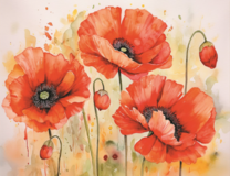 Акварельные маки