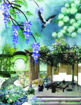 Без бренда «Сад с беседкой, цветами и птицей» в Ульяновске в интернет-магазине  Без бренда «Сад с беседкой, цветами и птицей» в Ульяновске