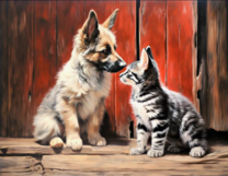 Без бренда «Знакомство котенка и щенка» в Ульяновске в интернет-магазине  Без бренда «Знакомство котенка и щенка» в Ульяновске