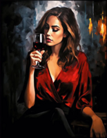 Без бренда «Девушка в красном платье с бокалом вина» в Ульяновске