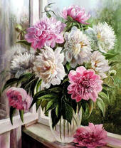 Без бренда «Пионы в прозрачной вазе у окна» в Ульяновске