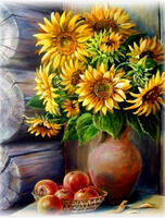 Без бренда «Кувшин с подсолнухами и корзинка с яблоками» в Ульяновске