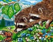 Без бренда «Еноты и бабочка на цветочной поляне» в Ульяновске